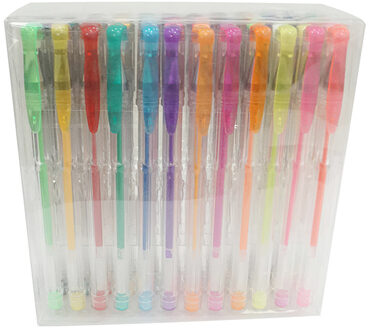 48Pcs Glitter Pennen Set Vullingen Metallic Pastel Neon Glitter Schets Tekening Kleur Pen School Briefpapier Marker Kids