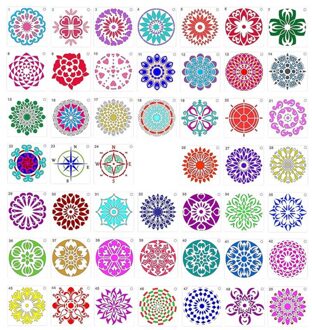 48Pcs Mandala Dot Schilderen Templates Stencils, Kleine Mandala Template Stencils Voor Diy Art Project Rock Schilderen