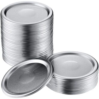 48Pcs Mond Mason Jar Lekvrije Split Deksel Afdichting Mason Solide Deksel Metalen Kan Deksel Geschikt Voor Brede mond Mason Jar 70Mm