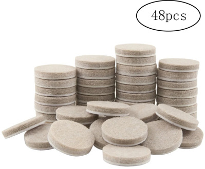 48PCS Round Thicker Felt Furniture Pads (1 Inch Diameter) For Hard Surfaces Floor Protectors