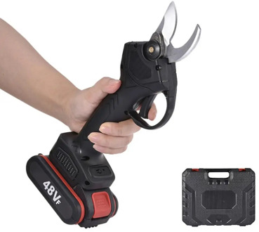 48V Cordless Electric Pruning Shears Rechargeable Professional Power Pruner Branches Pruning Tools Scissor with 2 Li-ion Battery