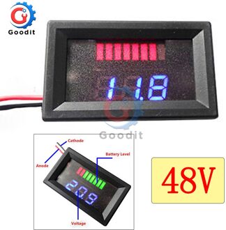 48V Lood-zuur Lithium Batterij Lading Niveau Tester Dual Display Led Digitale Voltage Voltmeter Li-Po indicator Voor Arduino