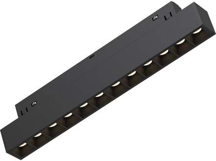 48V Magnetische Lineaire LED Bar - Brinton Magni - 12W 1020lm 24D - Helder/Koud Wit 6500K - Zwart