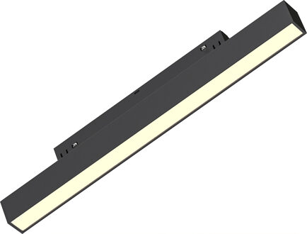 48V Magnetische Lineaire LED Railverlichting - Lijnverlichting - Brinton Magni - 10W 950lm 120D - Warm Wit 3000K - Zwart