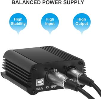 48V Phantom Voeding Spanning Stabilisatie Zonder Ruis Met Usb Kabel Audio Kabel Voor Condensator Microfoon 100X90X40MM