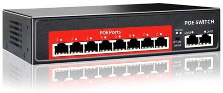 48V Poe Switch Met 8 100Mbps Poorten Ieee 802.3 Af/Op Over Ethernet Ip Camera/Draadloze ap/Cctv Camera Systeem