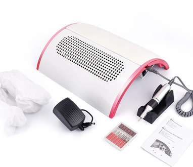 48W 2-IN-1 Nail Drill Machine Nail Dust Collector Manicure with 3 Powerful Fans Vacuum Cleaner Manicure Pedicure Tools