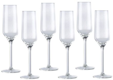 48x Champagneglas/glazen 22 centiliter - Champagneglazen Transparant