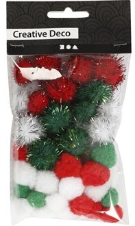 48x knutsel pompons 15-20 mm kleuren
