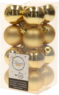 48x Kunststof kerstballen glanzend/mat goud 4 cm kerstboom versiering/decoratie - Kerstbal Goudkleurig