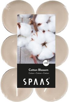 48x Maxi geurtheelichtjes Cotton Blossom 10 branduren - Geurkaarsen katoen/bloesem geur - Grote waxinelichtjes