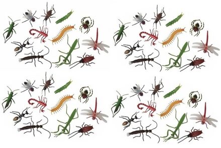48x Plastic speelgoed insecten