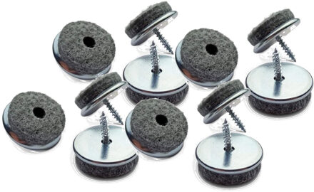48x viltglijders / vloerglijders met schroef 20 mm - Meubelviltjes