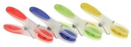 48x Wasknijpers in verschillende kleuren met sotfgrip