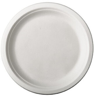 48x Witte suikerriet dinerbordjes 26 cm biologisch afbreekbaar