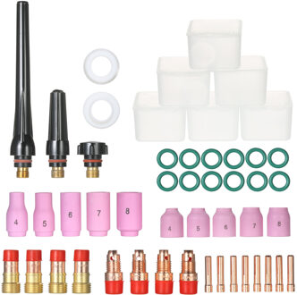 49 Pcs Tig Lastoorts Stubby Gas Lens #10 Glas Cup Kit Voor WP-17/18/26 Met 18CG-20 Cup pakking