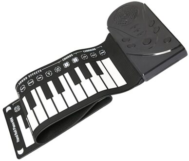 49 Toetsen Roll-Up Keyboard Piano Siliconen Opvouwbare Elektronische Digitale Met Speaker Zonder Batterij (Zilver) zwart