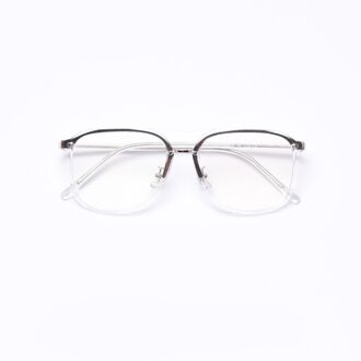 49357 TR90 Grote Frame Vierkante Brilmonturen Retro Mannen Vrouwen Optische Mode Computer Bril C2Clear