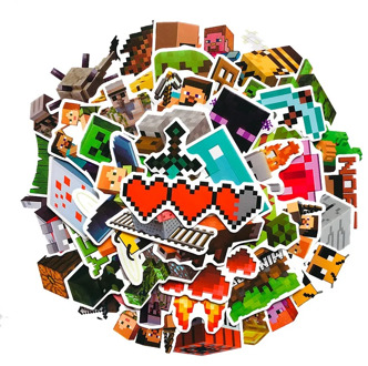 49pcs Minecrafted Stickers Children Toys Anime Game Figures PVC Waterproof Sticker for Skateboard Books Motorcycle Guitar Cars
