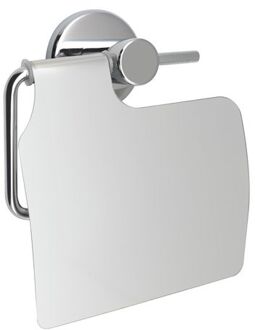 4bathroomz® Oslo Toiletrolhouder met Klep - WC rolhouder - Chroom Zilverkleurig