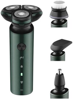 4D Mannen Oplaadbare Bald Head Elektrische Scheerapparaat 3 Scheerhoofden Baard Neus Oorhaar Trimmer Scheermes Clipper