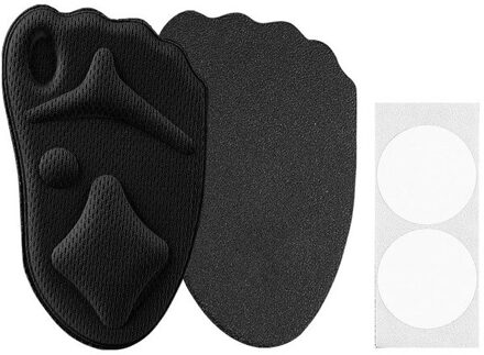4d Spons Voorvoet Orthopedische Pad Zachte Hoge Hak Stickers Comfortabele Binnenzool Verstelbare Voet Pad Ademend Padding Kussen zwart