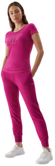 4F Dames bedrukt normaal t-shirt Roze - S