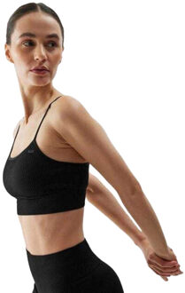 4F Dames effen sportbeha Zwart - XS / S