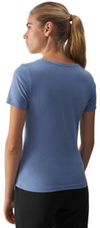 4F Dames f1649 logo t-shirt Blauw - S