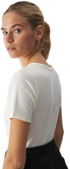 4F Dames f1649 logo t-shirt - maat S Wit