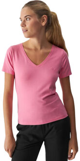 4F Dames f1649 v hals t-shirt Roze - S