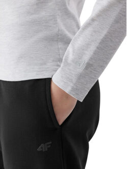 4F Dames f218 effen slim t-shirt met lange mouwen - maat S Grijs