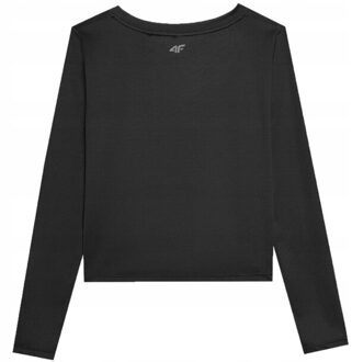 4F Dames f218 t-shirt met lange mouwen - maat S Zwart