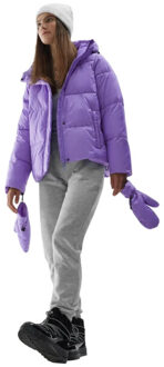 4F Dames f234 synthetisch dons oversized gewatteerd jasje Paars - L