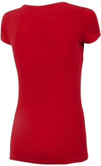 4F Dames h4l22-tsd353 t-shirt Rood - S