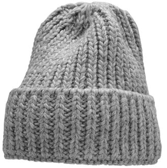 4F Dames h4z22 cad017 grof gebreide muts Grijs - One size