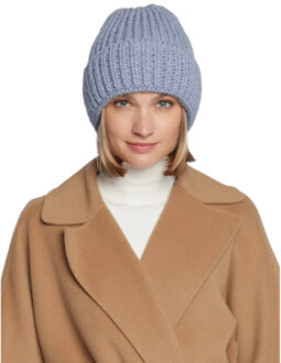 4F Dames h4z22 cad017 grof gebreide muts - maat One size Blauw