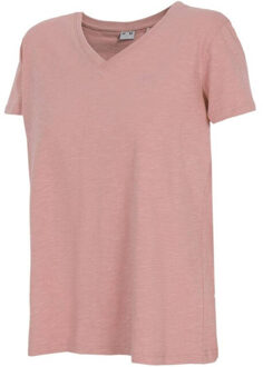 4F Dames h4z22 tsd352 effen t-shirt - maat XS Roze