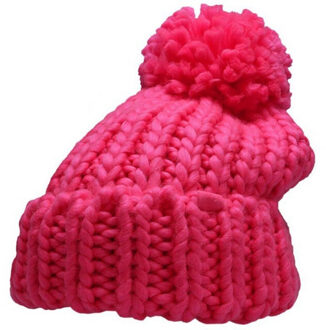 4F Dames pom pom muts Roze - One size
