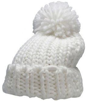 4F Dames pom pom muts Wit - One size