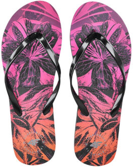 4F Dames teenslippers met bloemen Roze - 40,5