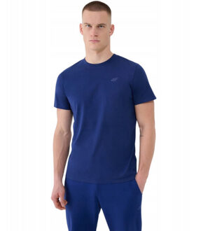 4F Effen normaal t-shirt heren - maat S Blauw