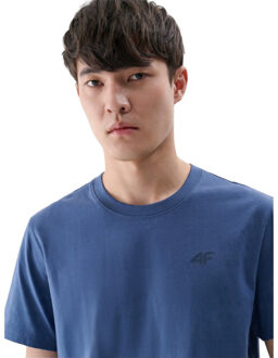 4F Effen normaal t-shirt heren - maat S Blauw