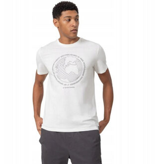 4F Heren globe t-shirt Wit - M
