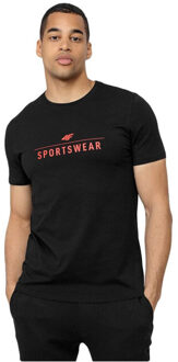 4F Heren h4z22 logo regular t-shirt - maat M Zwart