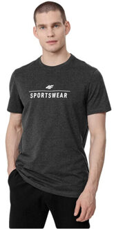 4F Heren h4z22 logo regular t-shirt - maat S Grijs