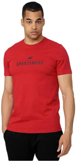 4F Heren h4z22 logo regular t-shirt Rood - S
