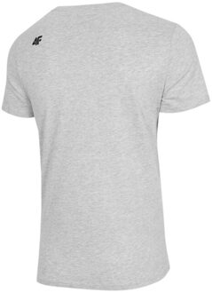 4F Heren h4z22 logo t-shirt - maat S Grijs
