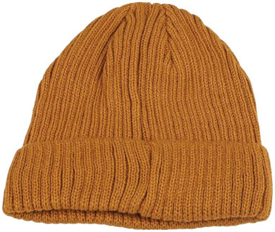 4F Heren h4z22 logo turned up cuff beanie - maat L Geel