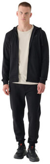 4F Heren m1466 french terry full zip hoodie Zwart